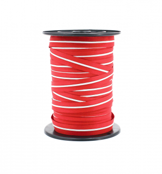 Preview: Endlosreißverschluss metallisiert schmal rot/silber (1m)